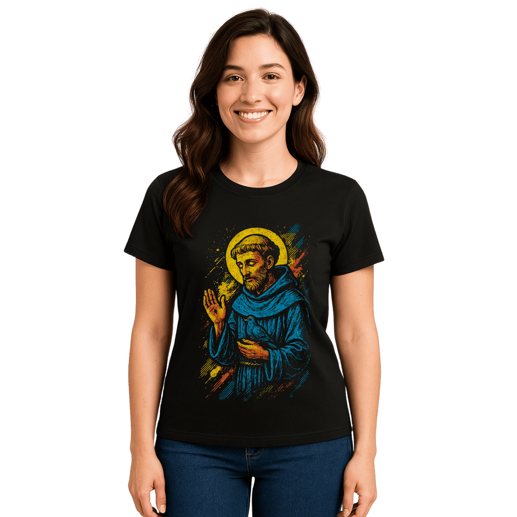 Camiseta Feminina Algodão São Francisco De Assis Casual