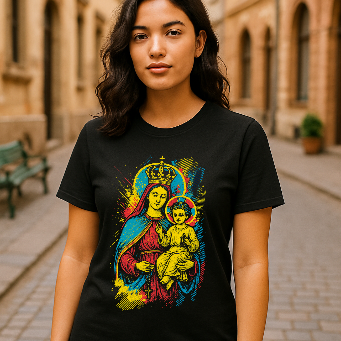 Camiseta Feminina Algodão Nossa Senhora do Carmo