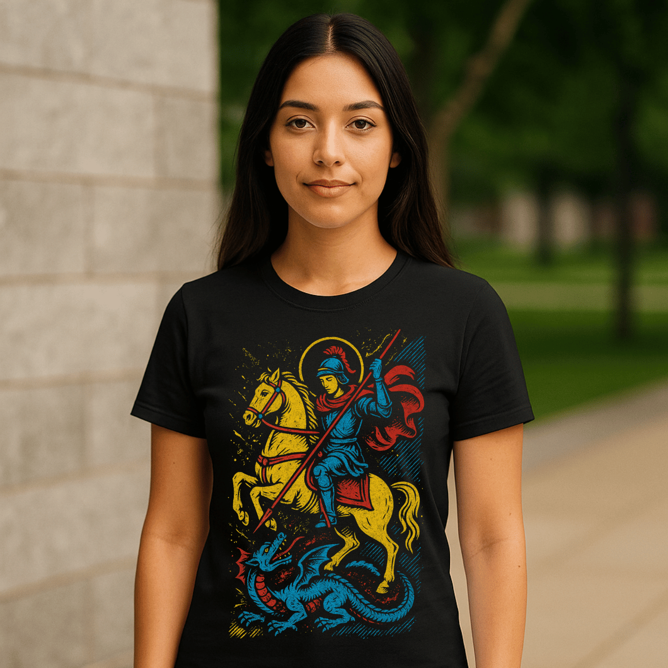 Camiseta Feminina Básica Algodão São Jorge