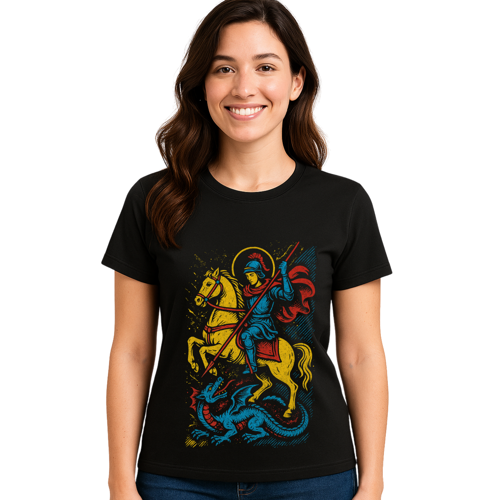 Camiseta Feminina Básica Algodão São Jorge