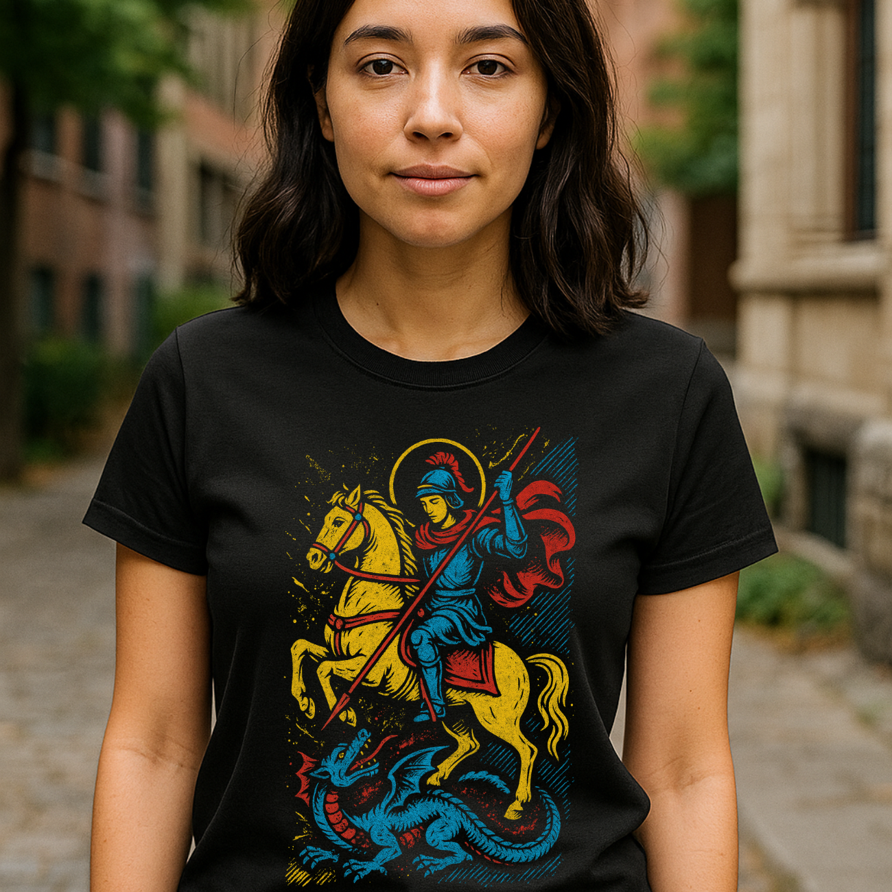 Camiseta Feminina Básica Algodão São Jorge