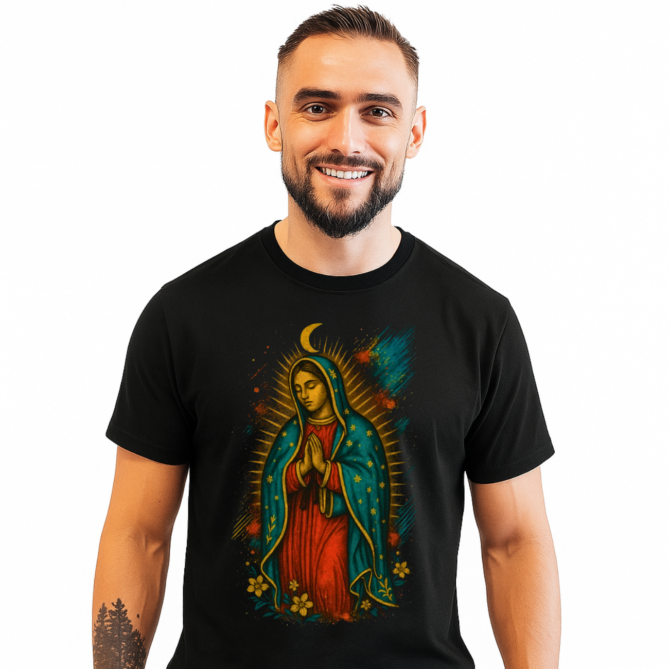 Camiseta Masculina Algodão Nossa Senhora de Guadalupe Ato de Fé