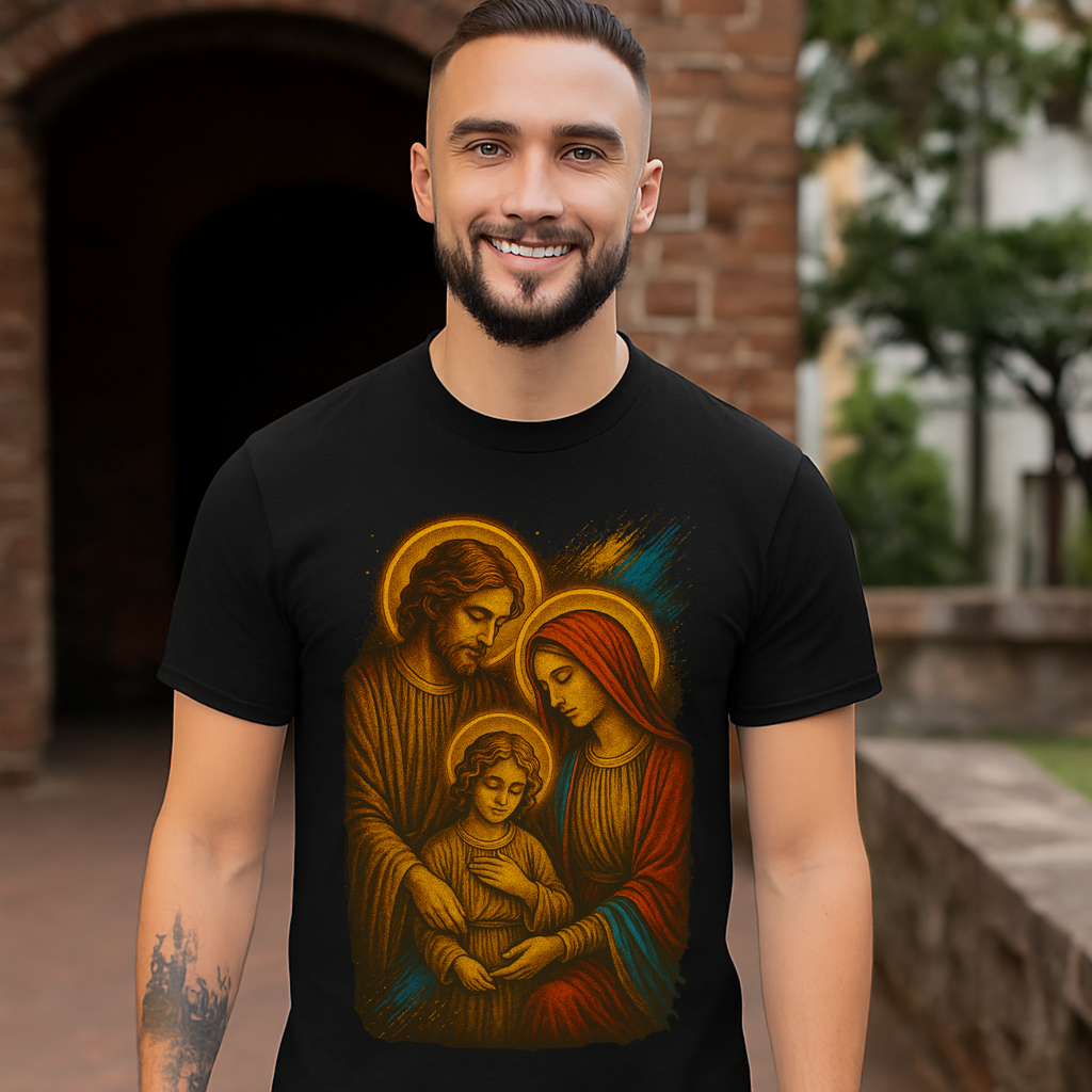 Camiseta Masculina Básica Algodão Sagrada Família