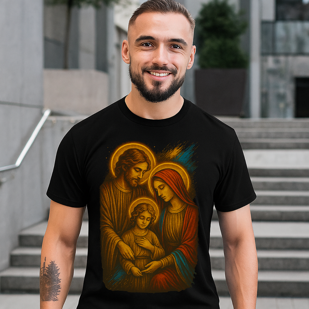 Camiseta Masculina Básica Algodão Sagrada Família