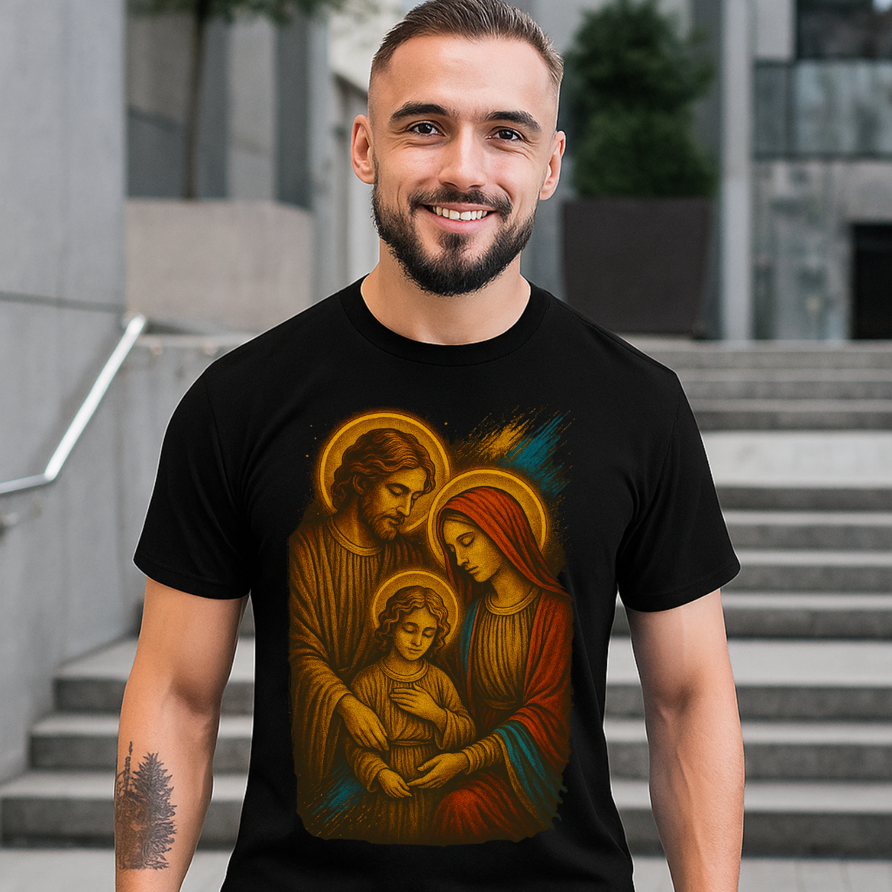 Camiseta Masculina Básica Algodão Sagrada Família