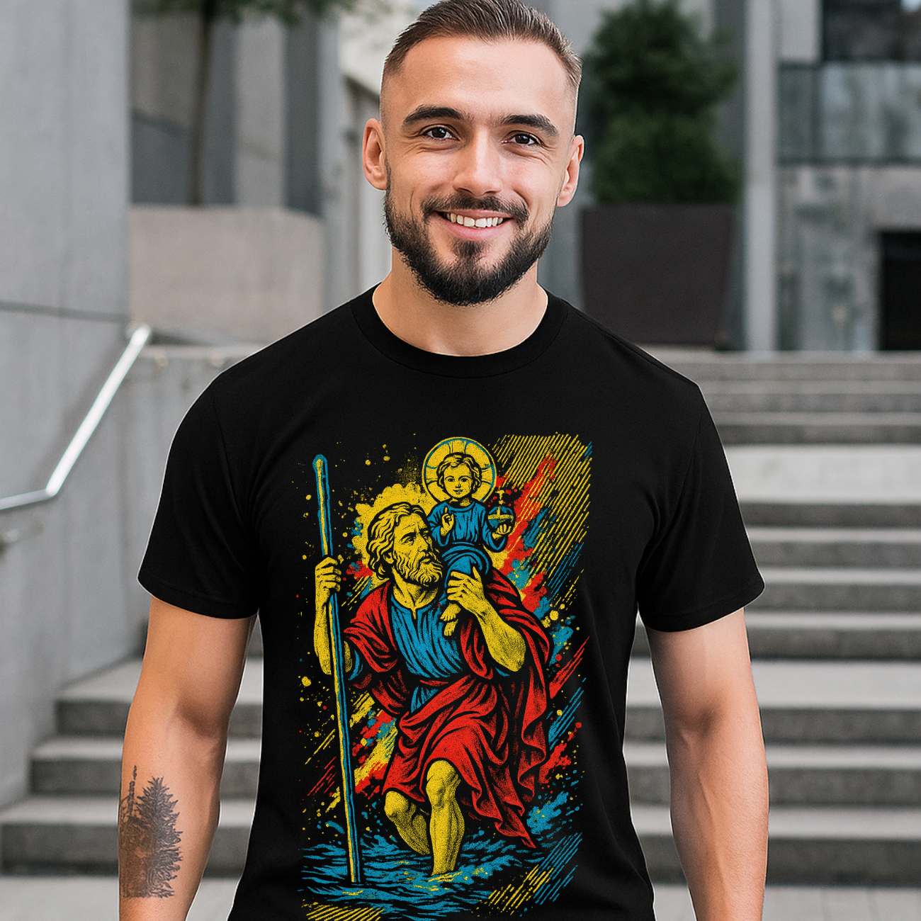 Camiseta Masculina Básica Algodão São Cristóvão