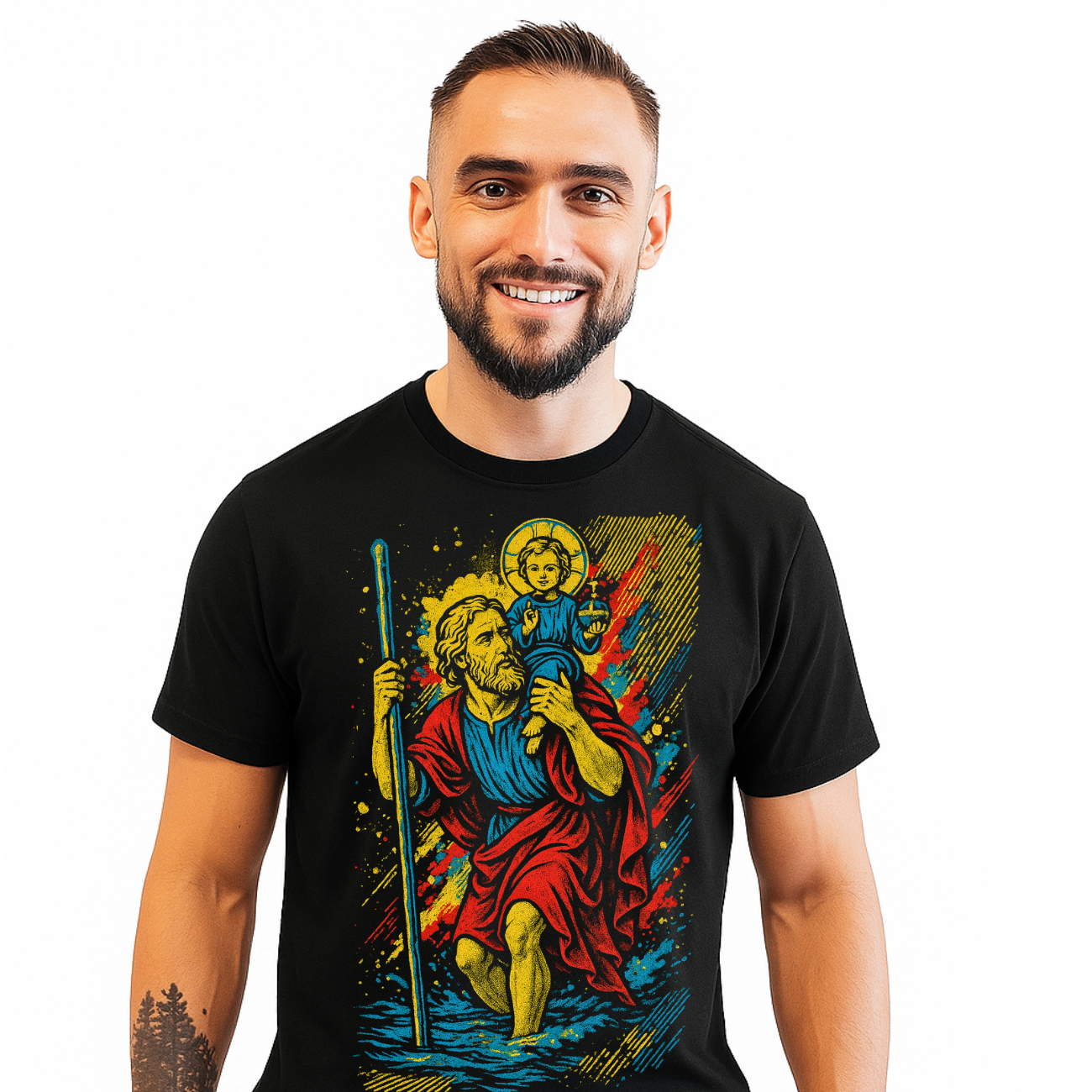 Camiseta Masculina Básica Algodão São Cristóvão