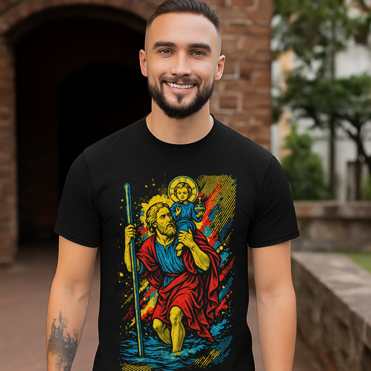 Camiseta Masculina Básica Algodão São Cristóvão
