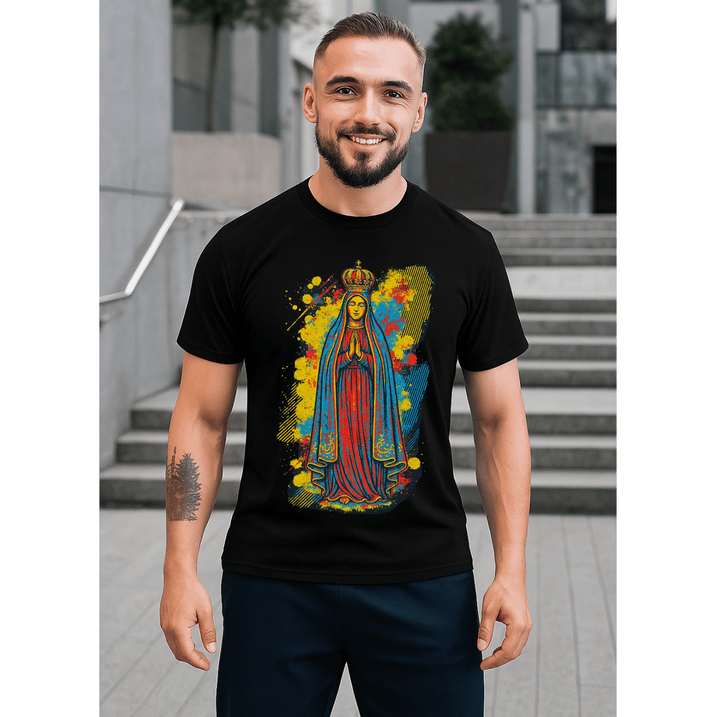 Camiseta Masculina Algodão Básica Nossa Senhora De Fátima