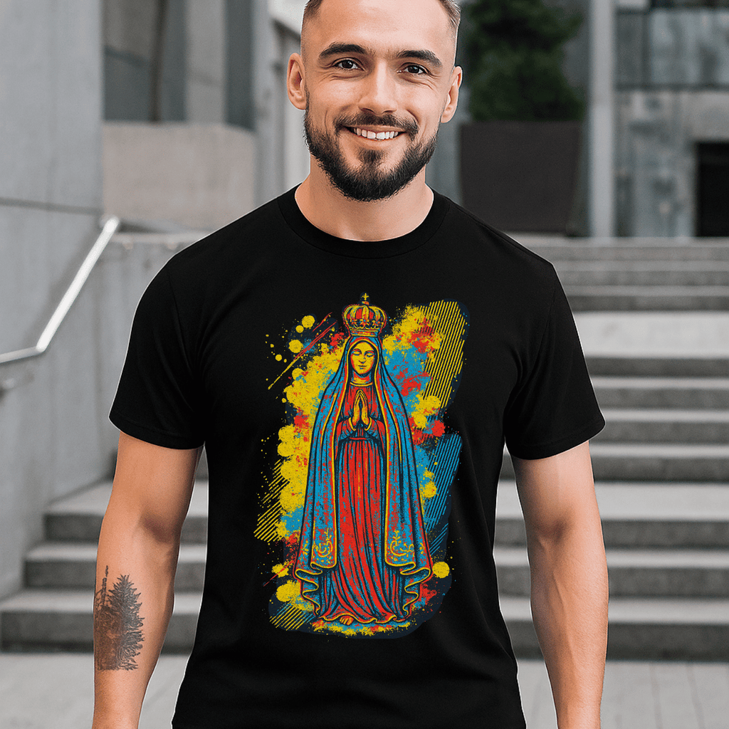 Camiseta Masculina Algodão Básica Nossa Senhora De Fátima