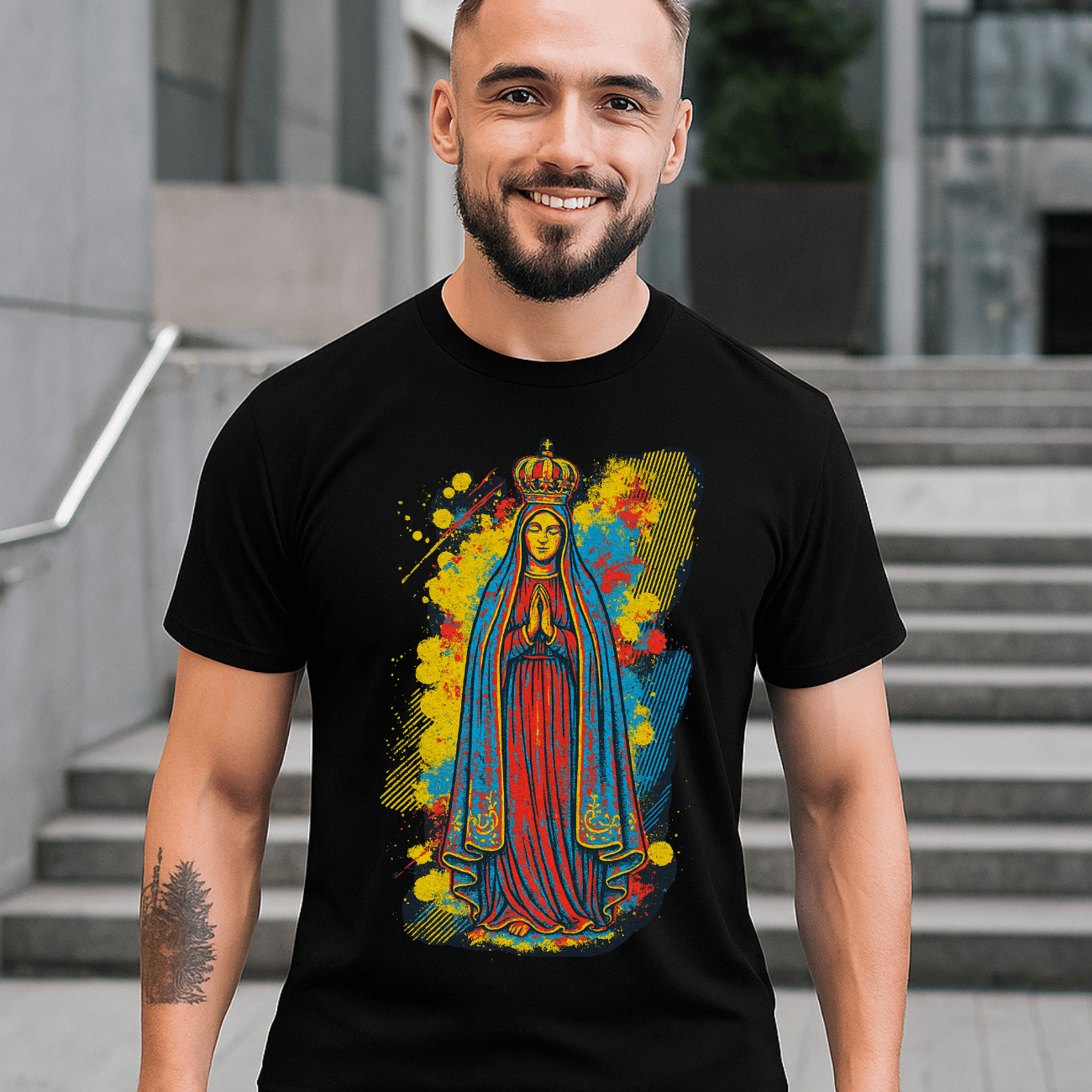 Camiseta Masculina Algodão Básica Nossa Senhora De Fátima
