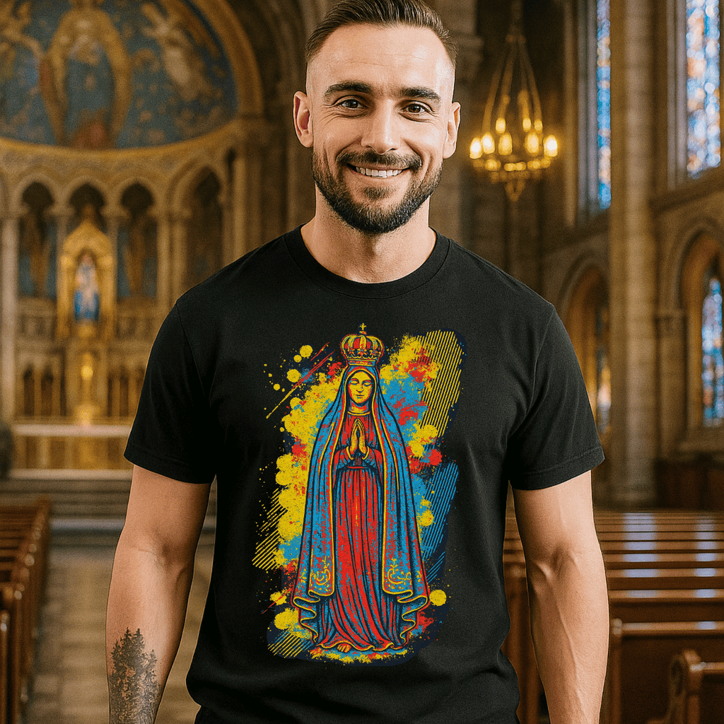 Camiseta Masculina Algodão Básica Nossa Senhora De Fátima