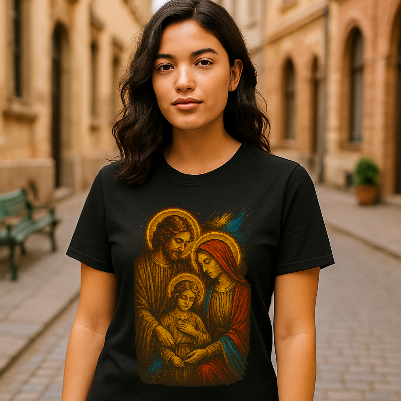 Camiseta Feminina Algodão Sagrada Família