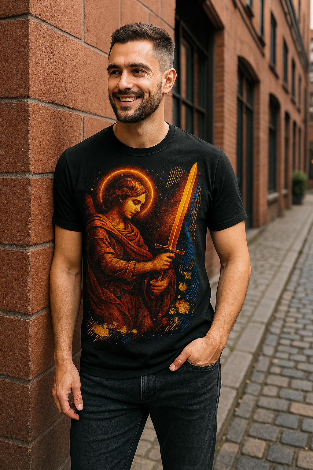 Camiseta Algodão Masculina São Miguel Arcanjo