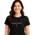 Camiseta Feminina Algodão Frase Tua Graça Me Basta